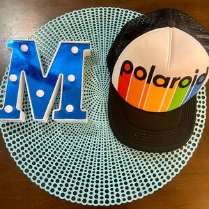 Polaroid Snapback Trucker Hat Multicolor, Adjustable Mesh Back, Mad Engine, Used